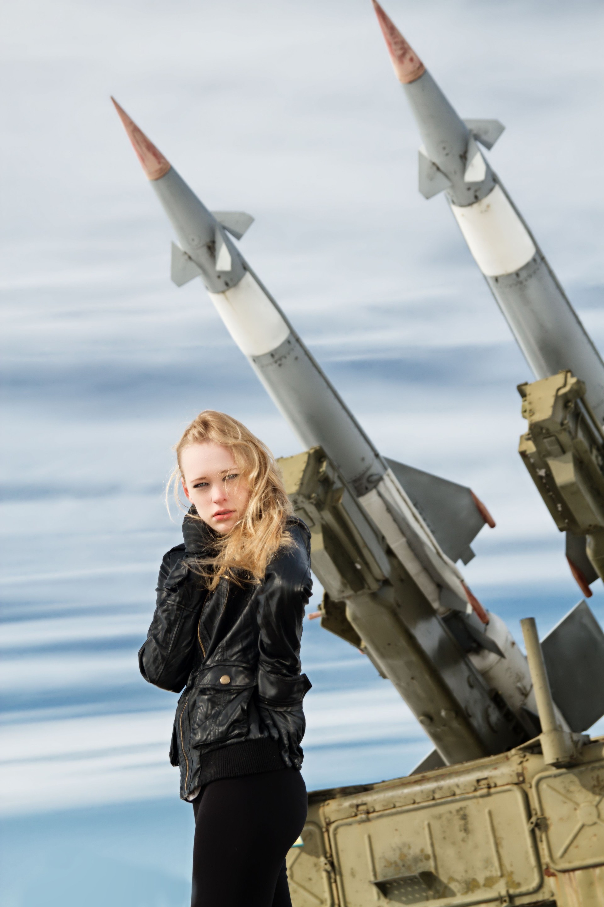 girl and a tank